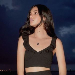 NWOT UO Ribbed Ruffle Cropped Tank